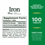 Nature’s Bounty Iron 65 Mg (100 Tablets) - Image 3