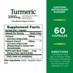 Nature’s Bounty Turmeric 1,000mg Plus Black Pepper Extract (60 Capsules) - Image 2