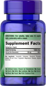 Puritan’s Pride Zinc 50 mg (100 Tablets) - Image 2