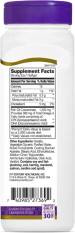 21st Century Fish Oil 1200 mg (90 Softgels) - Image 3
