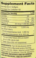 Spring Valley Omega-3 from Fish Oil 2000 mg, (120 Softgels) - Image 3