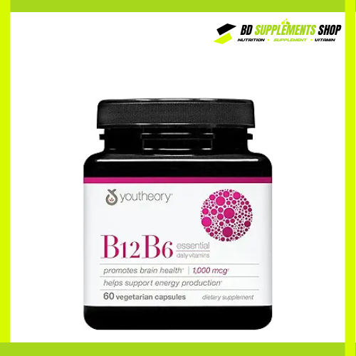 BD supplements SHOP (10) Youtheory B12 B6 (1,000 mcg) – 60 vegetarian capsules - Image 1