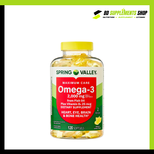 BD supplements SHOP (23) Spring Valley Omega-3 from Fish Oil 2000 mg, (120 Softgels) - Image 1
