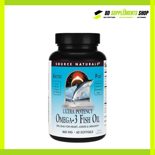 BD supplements SHOP (26) Source Naturals ArcticPure Ultra Potency Omega-3 Fish Oil (850 mg) – 30 Softgels - Image 1