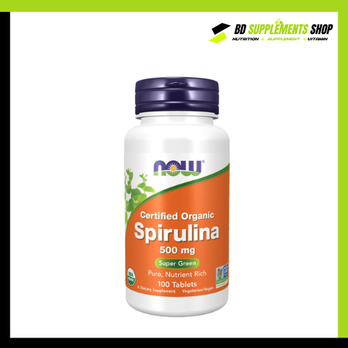 BD supplements SHOP (29) Now Foods Organic Spirulina 500 Tablets (100 Tablets) - Image 1