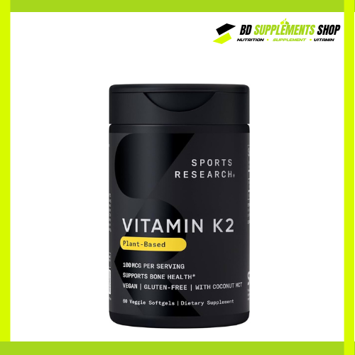 BD supplements SHOP (32) Sports Research Vitamin K2 (100 mcg) with Coconut MCT – 60 veggie softgels - Image 1