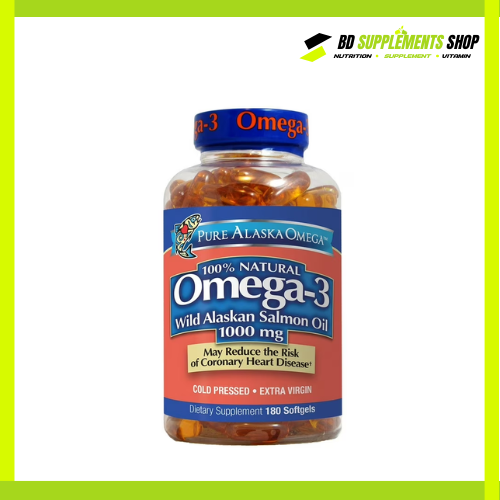 BD supplements SHOP (48) Pure Alaska Omega-3 Wild Alaskan Salmon Oil (1,000mg) – 180 softgels - Image 1