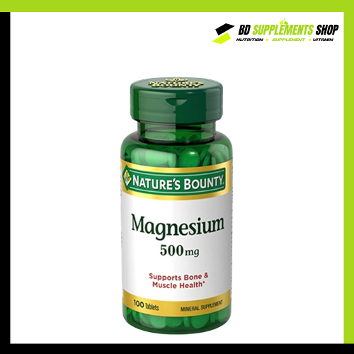 BD supplements SHOP (5) Nature’s Bounty, Magnesium, 500 mg, 100 Tablets - Image 1