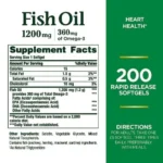 Nature’s Bounty, Fish Oil, 1,200 mg, (200 Softgels) - Image 3