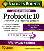 Nature’s Bounty Ultra Strength Probiotic 20 Billion-70 Capsules - Image 2