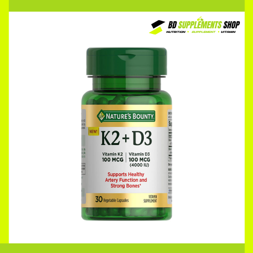 BD supplements SHOP (12) Nature’s Bounty K2 + D3 – 30 Capsules - Image 1
