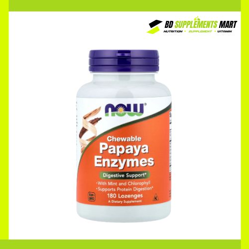 BD supplements SHOP (22) Now Foods Chewable Papaya Enzymes 180 Lozenges - Image 1
