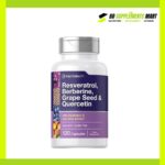 Horbäach Resveratrol, Berberine, Grape Seed & Quercetin with Blueberry & Red Wine Extract 120 Capsules