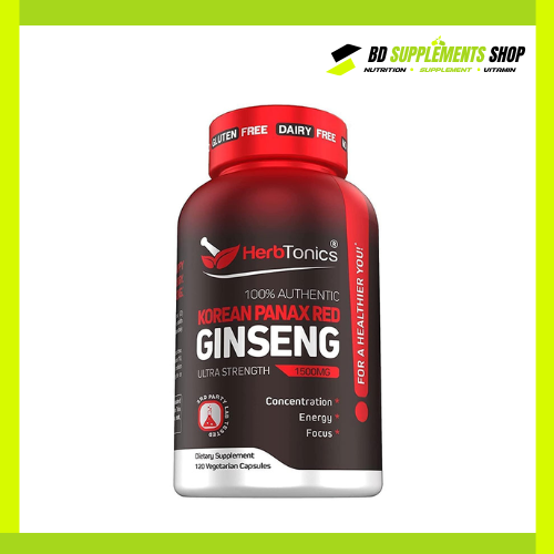 BD supplements SHOP (53) Herb Tonics Korean Red Panax Ginseng 1500mg – 120 Capsules - Image 1