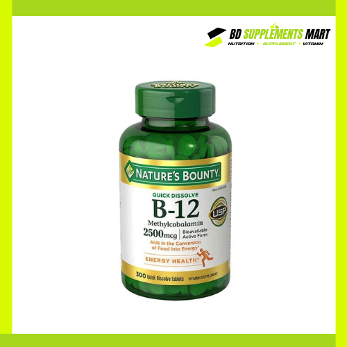 BD supplements SHOP (6) Nature’s Bounty Vitamin B-12 2500mcg – 300 Tablets - Image 1