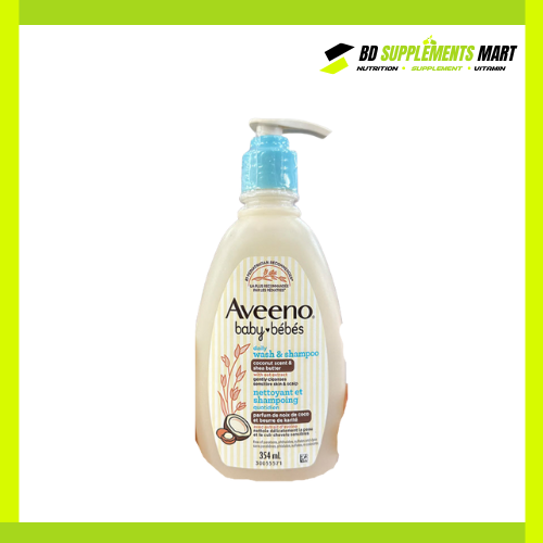 BD supplements SHOP (61) Aveeno Baby Daily Wash & Shampoo Coconut Scent & Shea Butter – 354ml - Image 1