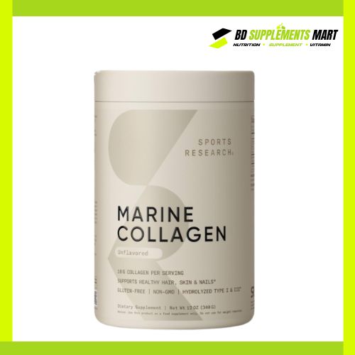 BD supplements SHOP (8) Sports Research Marine Collagen Peptides Unflavored 340g - Image 1