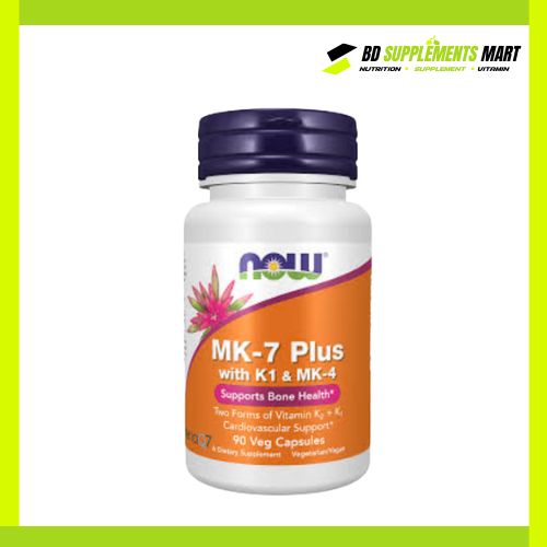 BD supplements SHOP (94) Now Foods MK-7 Plus with K1 & MK-4 90 Veg Capsules - Image 1