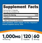 Nutricost L-Citrulline 1000 mg 120 Capsules - Image 3