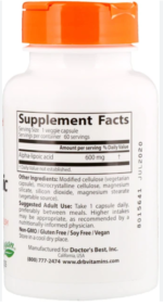 Doctor’s Best Alpha-Lipoic Acid 600 mg 60 Veggie Caps - Image 2