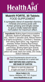 Health Aid MaleVit Forte Men’s Performance 30 Tablets - Image 3