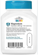 21st Century Chelated Magnesium Glycinate 200 mg 90 Capsules - Image 2