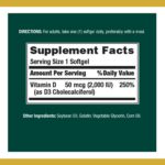 Nature’s Bounty Vitamin D3 50mcg 2000 IU – 150 Softgels - Image 2